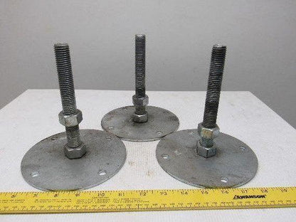 Machine Leveling Feet 6" Base 3/4"-10x6-1/4" Threaded Stud Lot of 3