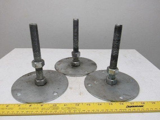 Machine Leveling Feet 6" Base 3/4"-10x6-1/4" Threaded Stud Lot of 3