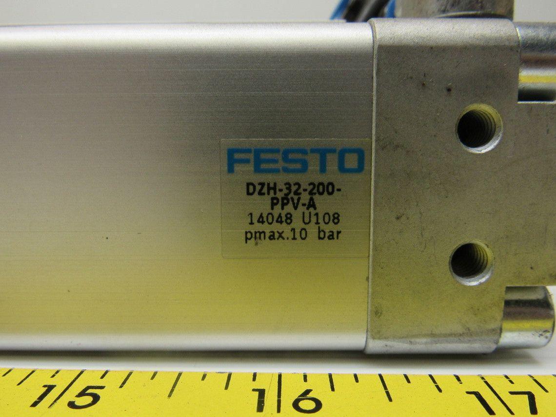 Festo DZH-32-200-PPV-A Pneumatic Flat Cylinder 32mm Bore 200mm Stroke 10 Bar Max