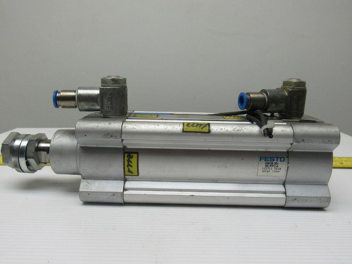 Festo DNCB-50-80PPV-A Pneumatic Air Cylinder 50mm Bore 80mm Stroke 12Bar Max