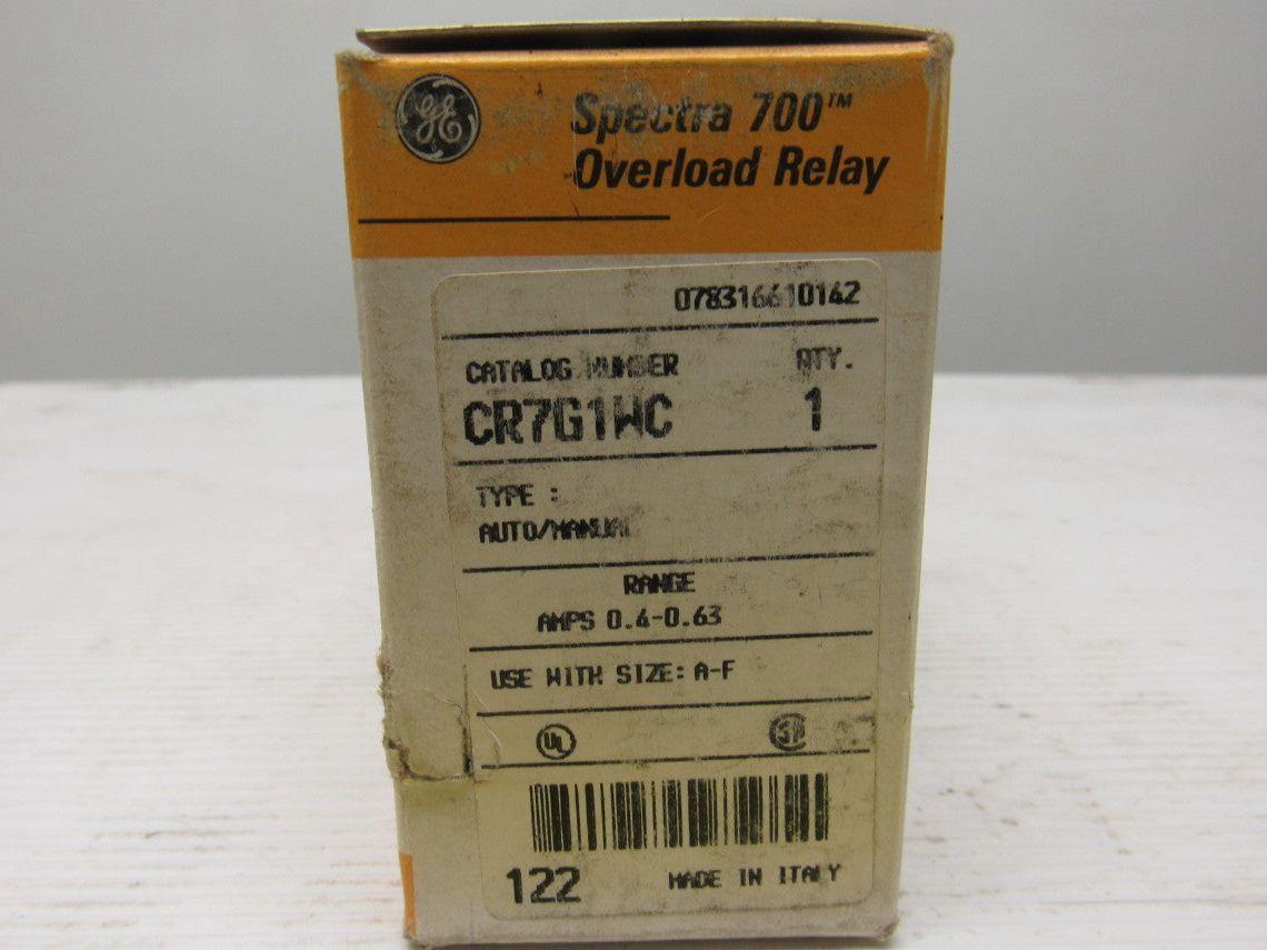 General Electric CR7G1WC Spectra 700 Overload Relay 0.4 - 0.63A