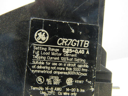 General Electric CR7G1TB Overload Relay 0.25-0.4A