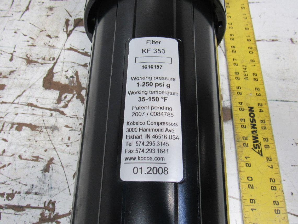 Kobelco/Donaldson KF-353 Pneumatic Inline Filter W/Indicator Gauge  1-1/2" NPT