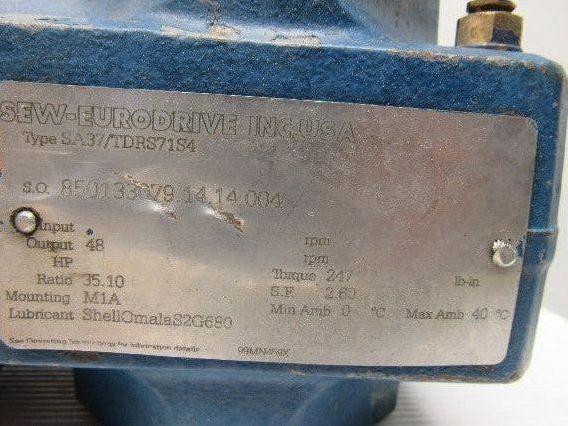 SEW-EURODRIVE 850.133079.14.14.004  Hollow Shaft Gearmotor 230/460V 3Ph 48RPM