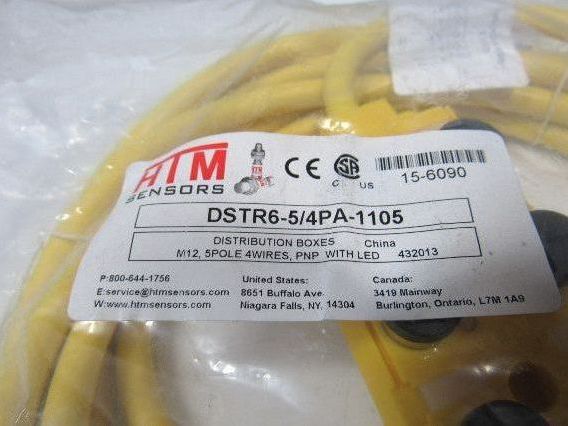 HTM DSTR6-5/4PA-1105 Distribution Box Assembly M12 5 Pole 4 Wires PNP W/LED