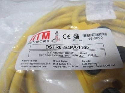 HTM DSTR6-5/4PA-1105 Distribution Box Assembly M12 5 Pole 4 Wires PNP W/LED