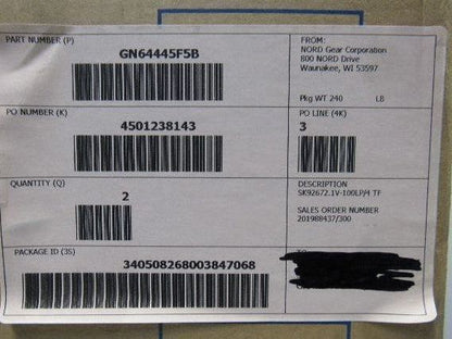 Nord 100LP/4TF 12.84:1 Ratio 114RPM 2.2kW Right Hand Output Gear Motor