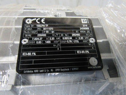 Nord 100LP/4TF 12.84:1 Ratio 114RPM 2.2kW Right Hand Output Gear Motor