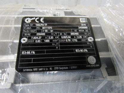 Nord 100LP/4TF 12.84:1 Ratio 114RPM 2.2kW Right Hand Output Gear Motor