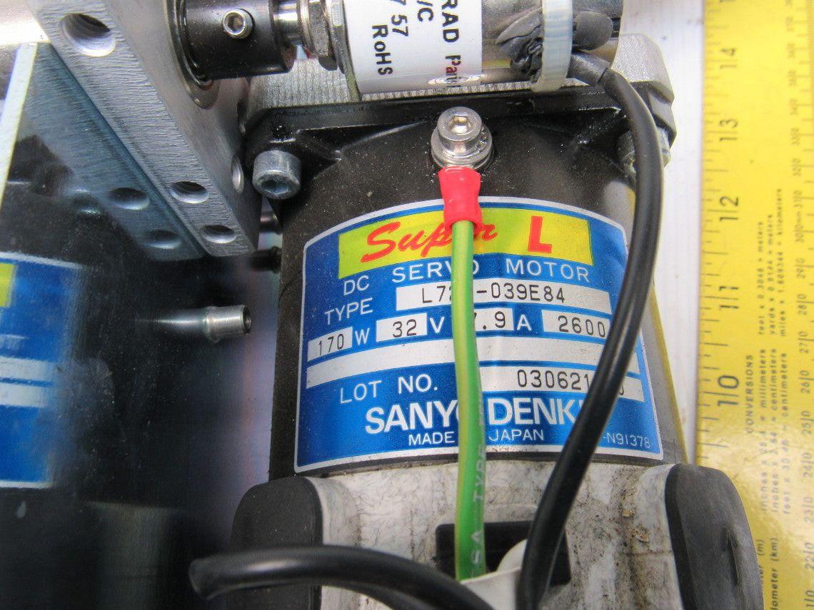 Sanyo Denki L720-039E84 170W 30V 2600RPM Servo 50:1 Reducer Brake Drive Assembly