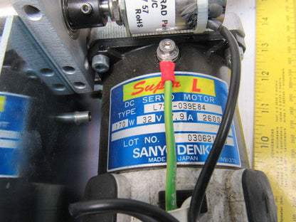 Sanyo Denki L720-039E84 170W 30V 2600RPM Servo 50:1 Reducer Brake Drive Assembly