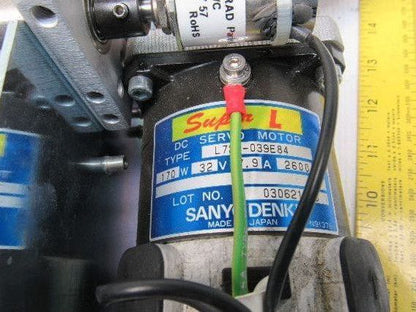 Sanyo Denki L720-039E84 170W 30V 2600RPM Servo 50:1 Reducer Brake Drive Assembly