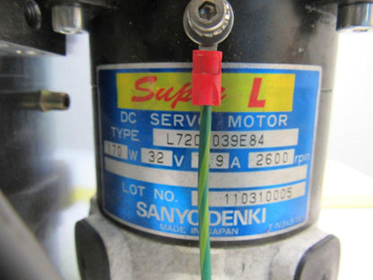 Sanyo Denki L720-039E84 170W 30V 2600RPM Servo 50:1 Reducer Brake Drive Assembly