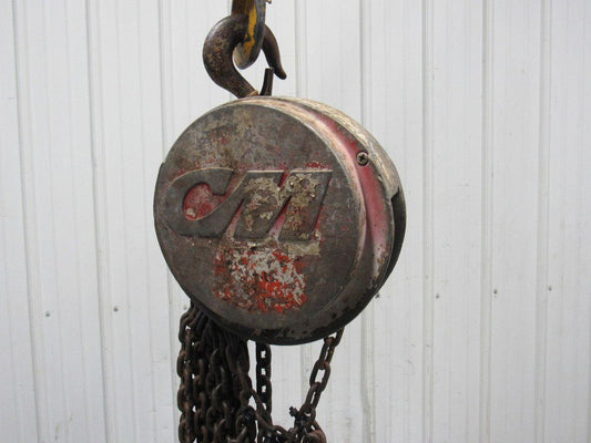 CM 1 Ton Manual Chain Fall Hoist 2000 Lbs. 28' Travel 17' Pendant Chain