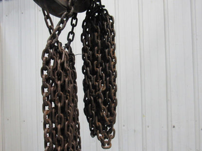CM 1 Ton Manual Chain Fall Hoist 2000 Lbs. 28' Travel 17' Pendant Chain