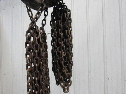 CM 1 Ton Manual Chain Fall Hoist 2000 Lbs. 28' Travel 17' Pendant Chain