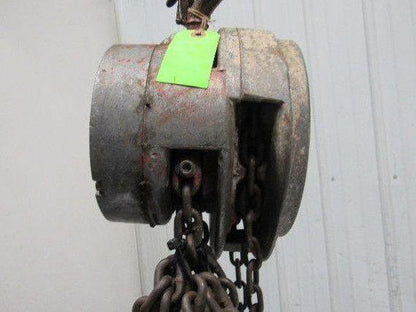 CM 1 Ton Manual Chain Fall Hoist 2000 Lbs. 28' Travel 17' Pendant Chain