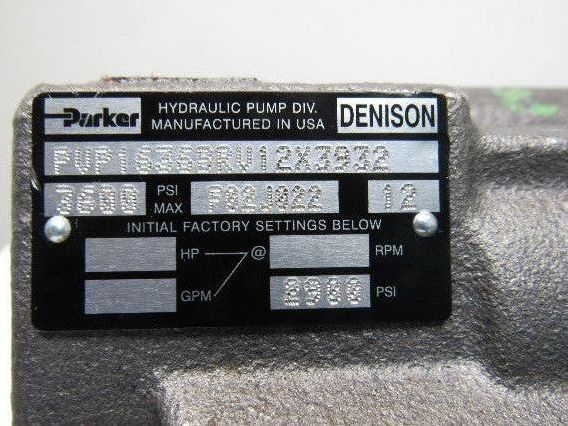 Parker PVP1636BRV12X3932 3600 PSI 7.8 GPM 3/4" Shaft Variable Volume Piston Pump