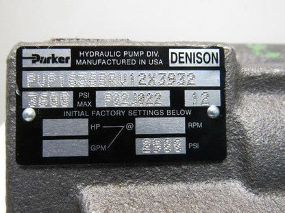 Parker PVP1636BRV12X3932 3600 PSI 7.8 GPM 3/4" Shaft Variable Volume Piston Pump