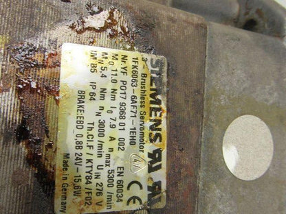 Siemens 1FK6063-6AF71-1EH0 Brushless AC Servo Motor