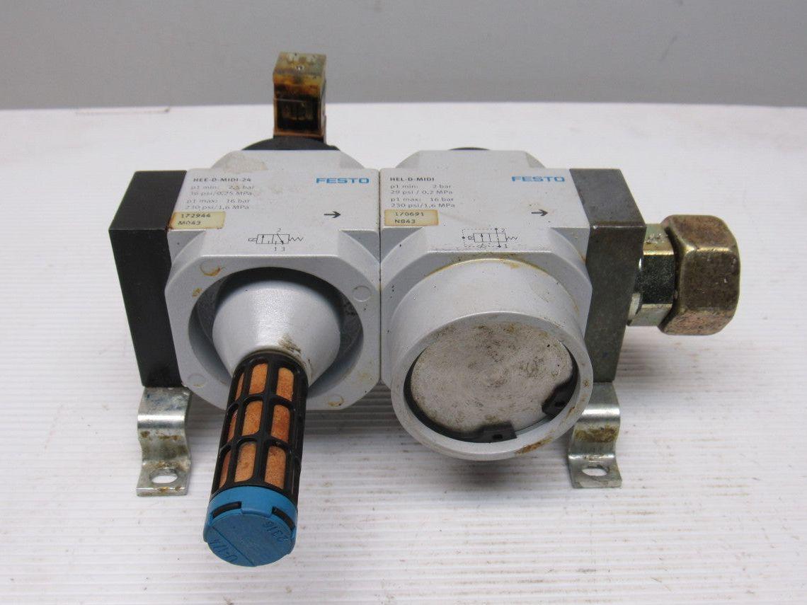 Festo HEE-D-MIDI & HEL-D-MIDI Pneumatic Valve Assembly 24VDC