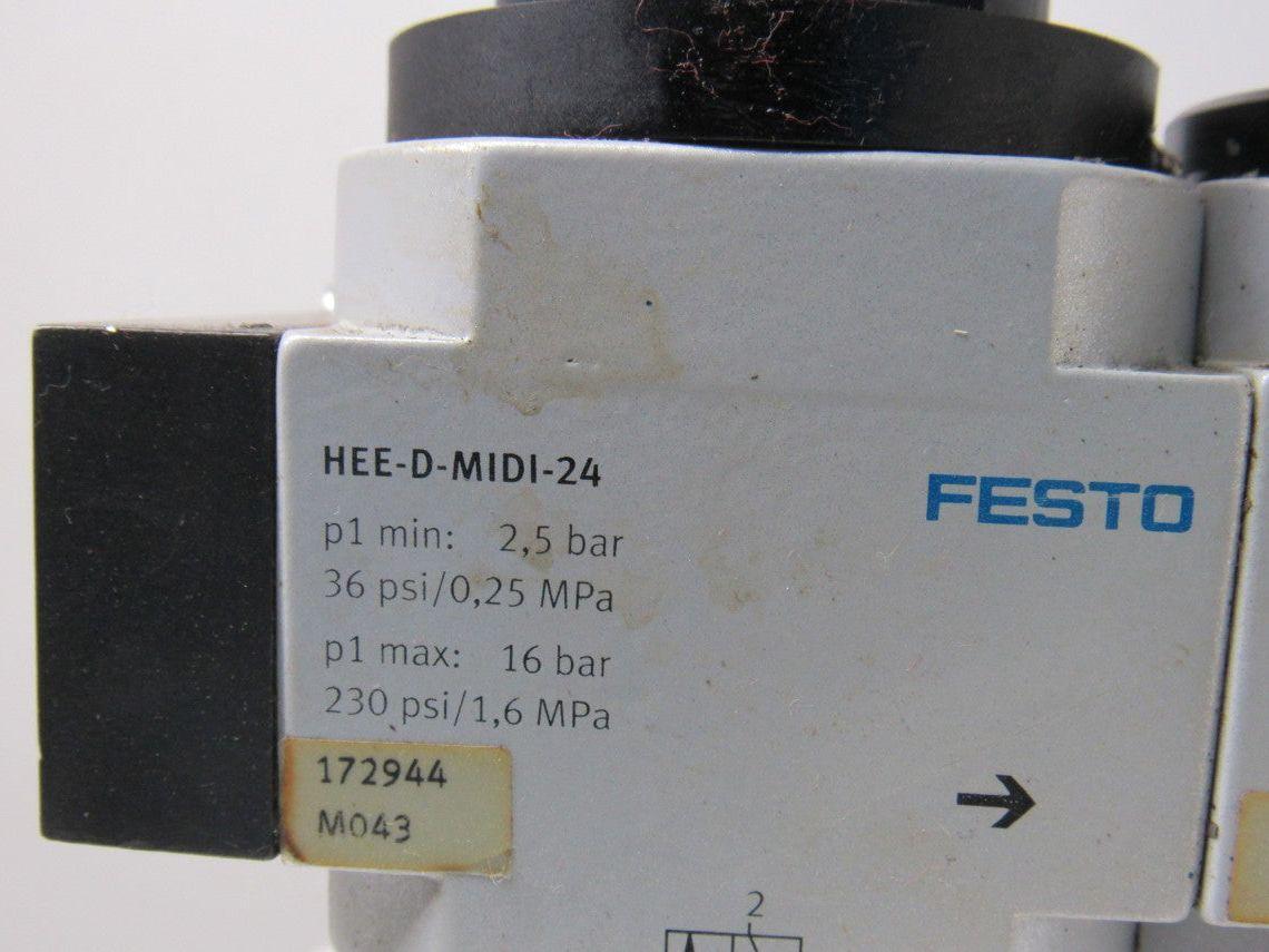 Festo HEE-D-MIDI & HEL-D-MIDI Pneumatic Valve Assembly 24VDC