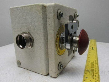 Rees 50703NO-NC Mushroom Head E-Stop W/6"x6"x4" Enclosure & 2 Push Buttons