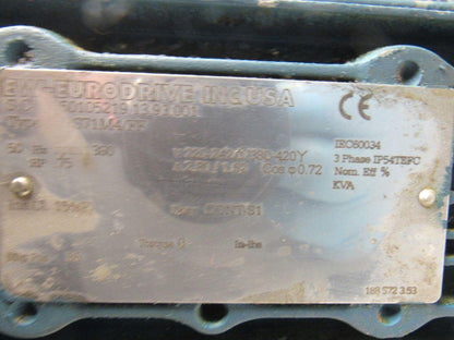 SEW-EURODRIVE 850105219.13.93.001 3/4Hp Electric Motor 220-242D/380-420Y 50Hz