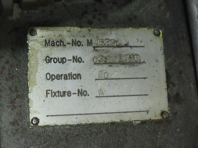 Heller MC16 Machining Center Work Holding Fixture