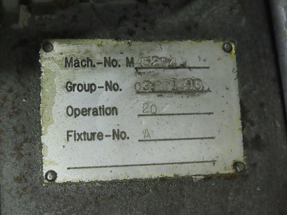 Heller MC16 Machining Center Work Holding Fixture