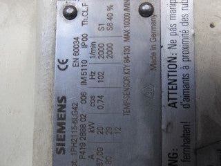 Werke G200 Spindle Assembly CNC Siemens 1PH2115-6LG40 SMW Autoblok ZHDC-SLL57/61