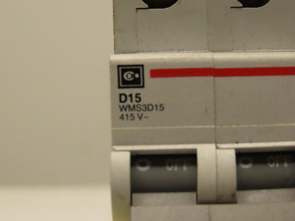 Eaton Cutler Hammer WMS3D15 415V 15AMP 3 Pole Circuit Breaker DIN Rail Mount