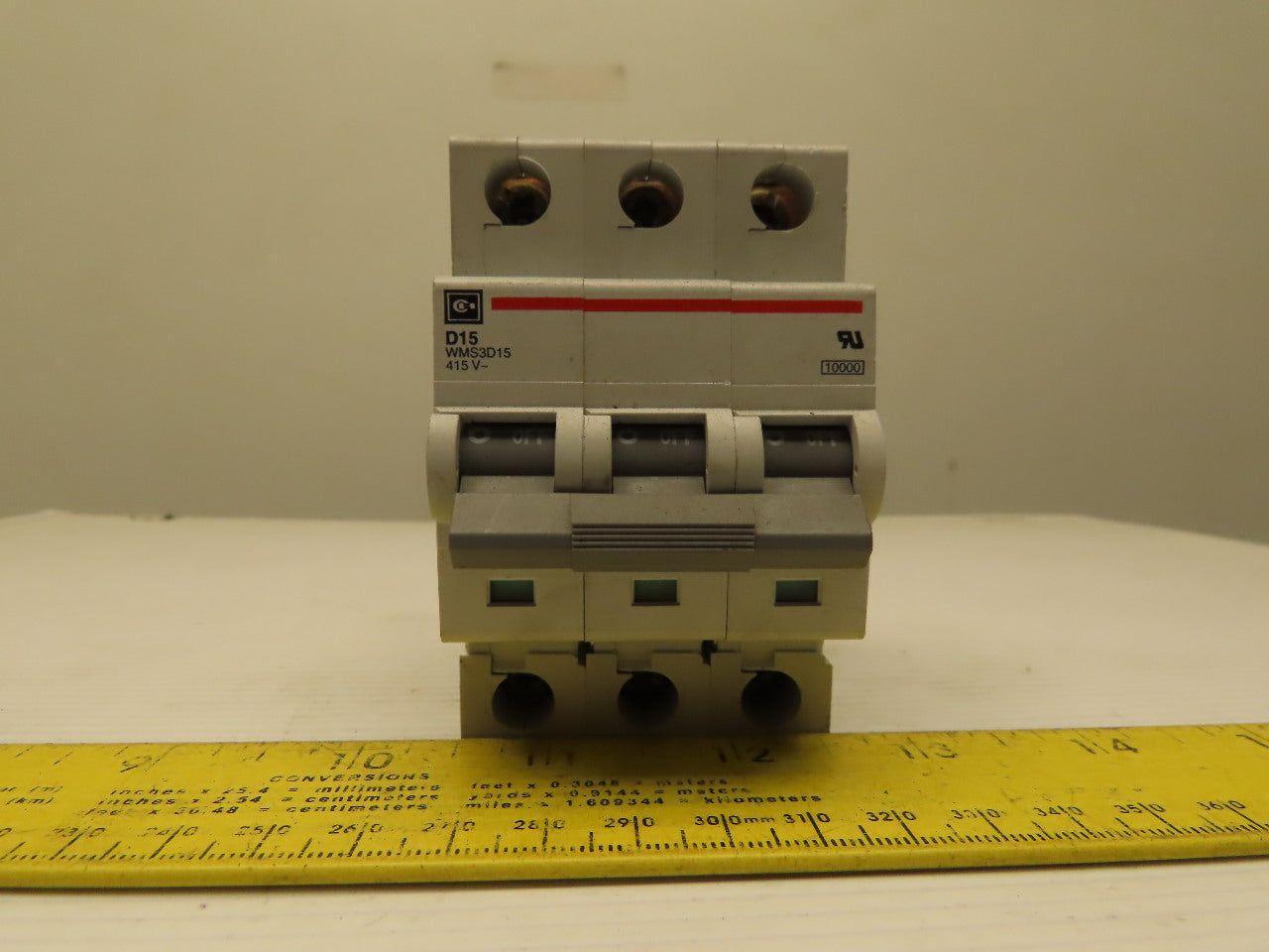 Eaton Cutler Hammer WMS3D15 415V 15AMP 3 Pole Circuit Breaker DIN Rail Mount