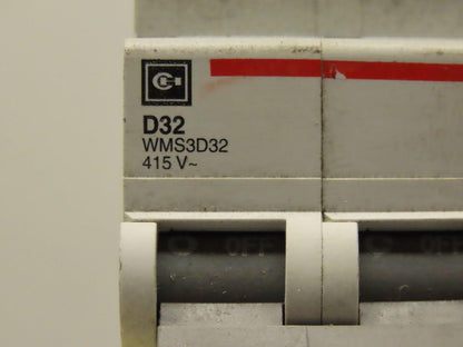 Eaton Cutler Hammer WMS3D32 415V 32AMP 3 Pole Circuit Breaker DIN Rail Mount