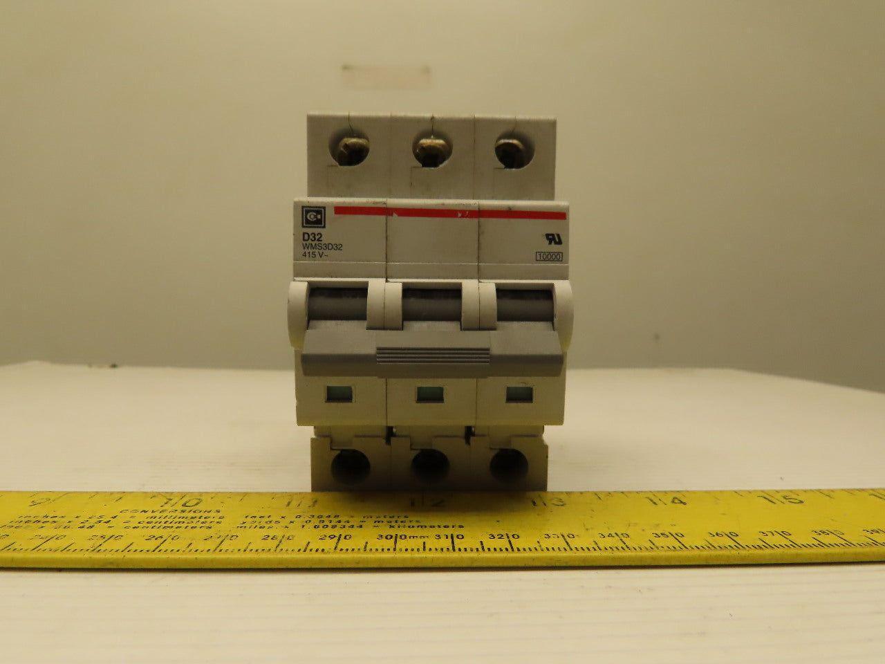 Eaton Cutler Hammer WMS3D32 415V 32AMP 3 Pole Circuit Breaker DIN Rail Mount