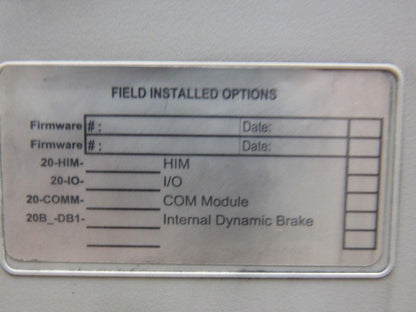 Allen Bradley 20BD2P1A0AYNANC0 Ser B PowerFlex 700 1Hp Motor Drive VFD