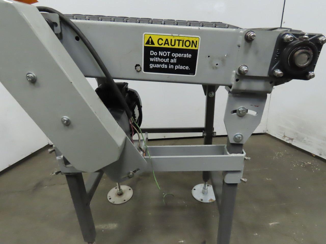 27" Incline Slide Bed Conveyor 17-1/2" Plastic Chain Belt 302 FPM 208-230/460