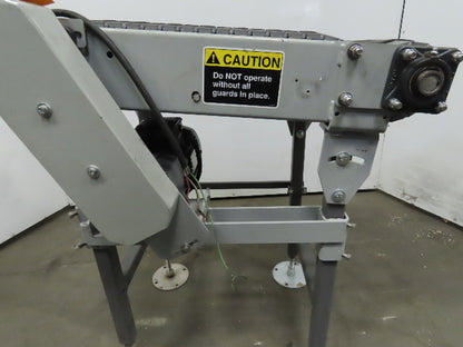 27" Incline Slide Bed Conveyor 17-1/2" Plastic Chain Belt 302 FPM 208-230/460