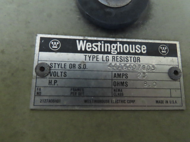 Westinghouse Style 44A6407G03 Type LG Double Stack 8 Ohm 23A Resistor
