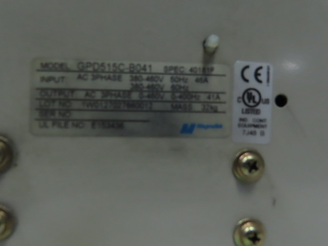 Magnetek GPD515C-B041 30HP Motor Drive 380-460V 3 Ph 46A Input 0-460V 41A Output