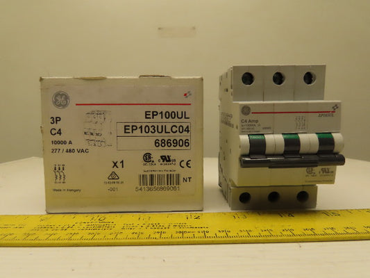 General Electric EP103ULC04  3Pole 277/480VAC Circuit Breaker DIN Rail Mount