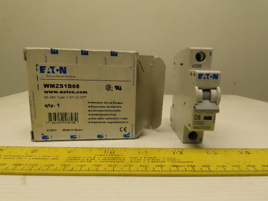 Eaton Cutler Hammer WMZS1D08 8A 1 Pole Circuit Breaker DIN Rail Mount Lot of 3