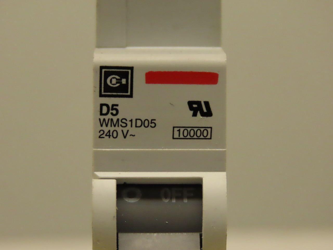 Eaton Cutler Hammer WMS1D05 5AMP Single Pole Circuit Breaker DIN Rail Mount
