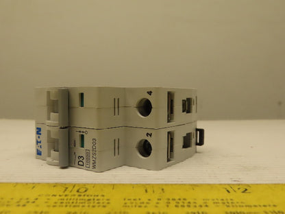 Eaton Cutler Hammer WMZS2D03 3AMP 2 Pole circuit Breaker DIN Rail Mount