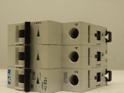 Eaton Cutler Hammer FAZ-D3/3 3AMP 3 Pole Circuit Breaker DIN Rail Mount