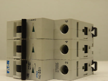 Eaton Cutler Hammer FAZ-D3/3 3AMP 3 Pole Circuit Breaker DIN Rail Mount