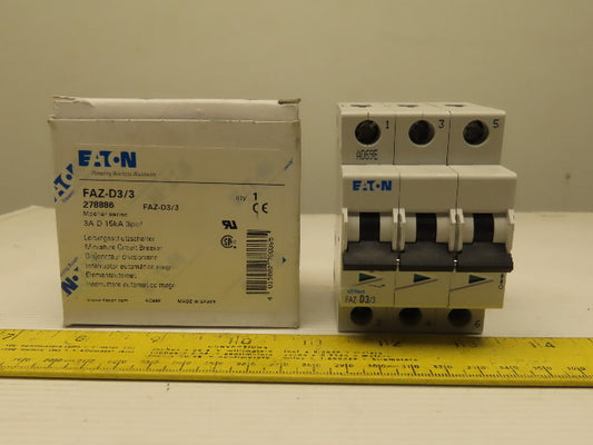 Eaton Cutler Hammer FAZ-D3/3 3AMP 3 Pole Circuit Breaker DIN Rail Mount