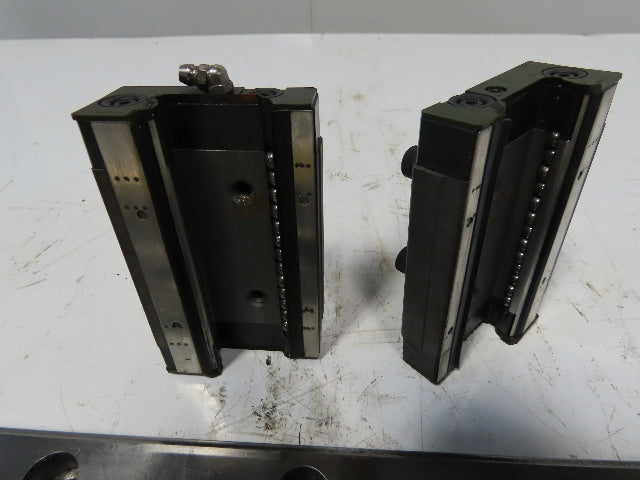 Single Horizontal Side Load Linear Rails  W/Bearing Block 36-1/4" Lot of 2