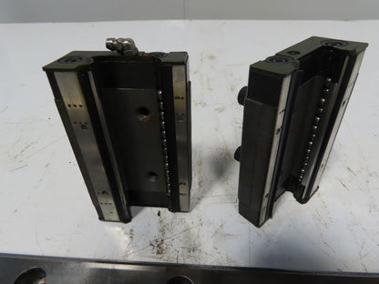 Single Horizontal Side Load Linear Rails  W/Bearing Block 36-1/4" Lot of 2