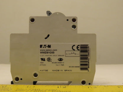 Eaton Cutler Hammer WMZS1C03  3AMP Single Pole Circuit Breaker DIN Rail Mount